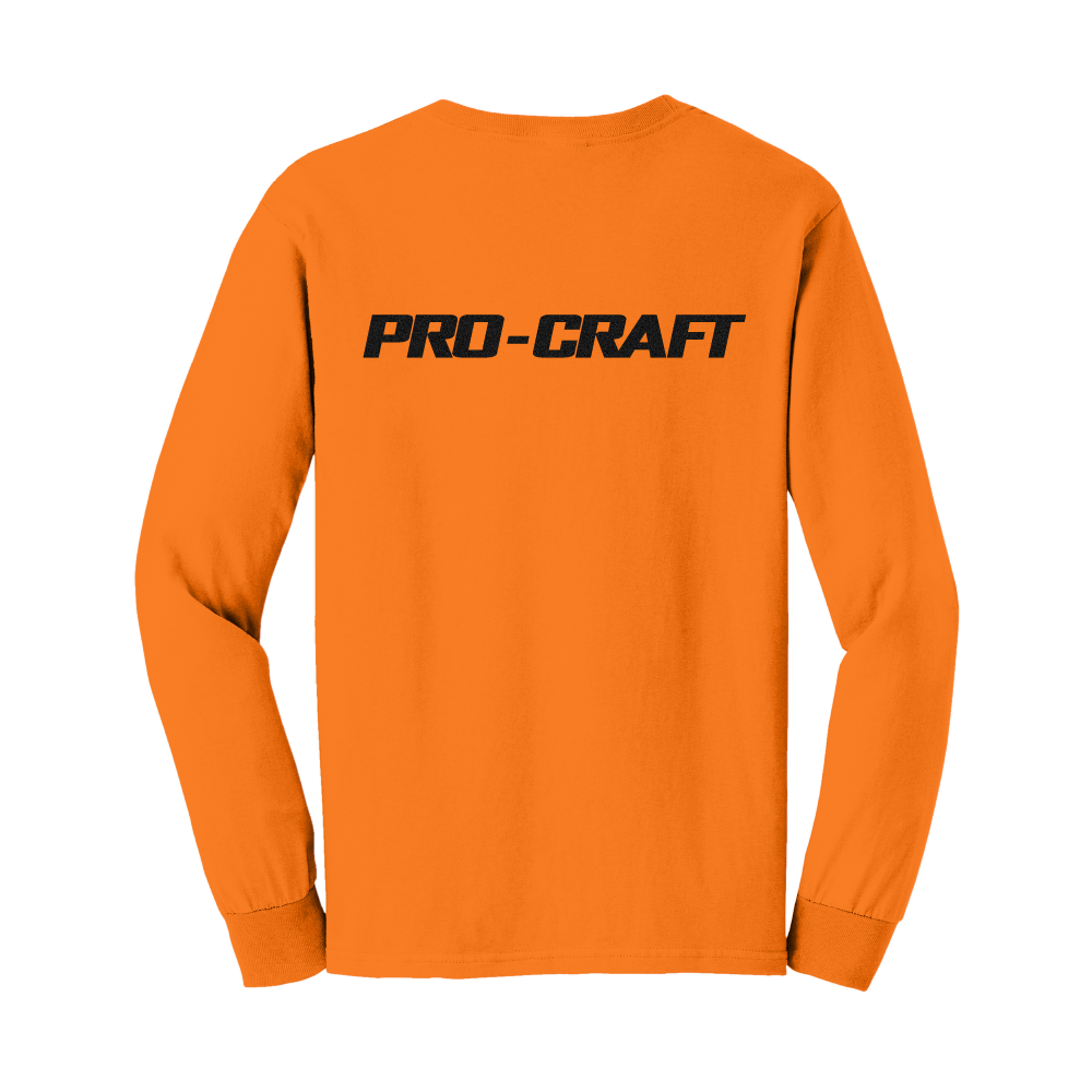 Pro-Craft Logo Safety Orange Long Sleeve T-Shirt
